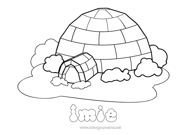 Kolorowanka do wydruku śnieg Igloo