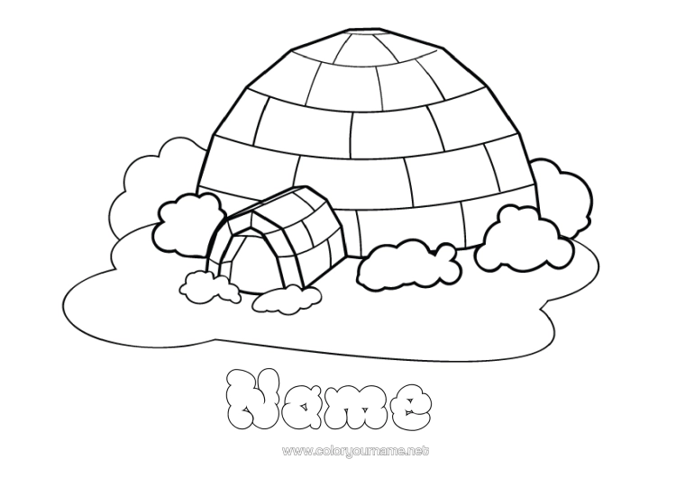 Colouring page to print Snow Igloo