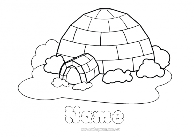 Coloring page to print Snow Igloo