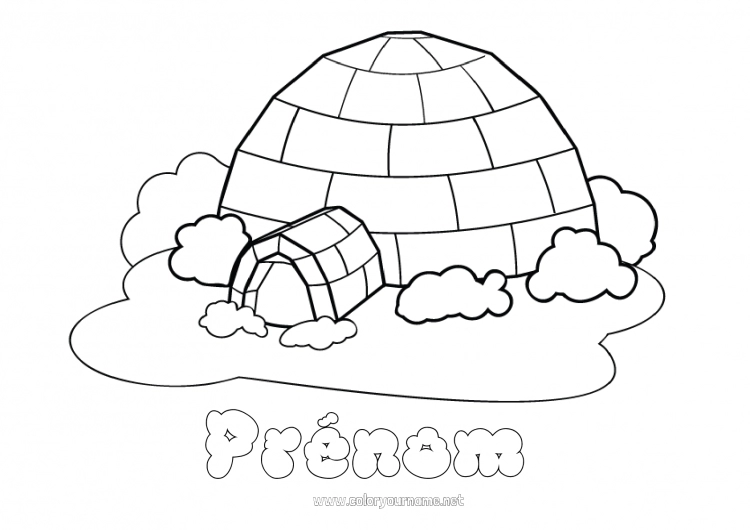 Coloriage à imprimer Neige Igloo