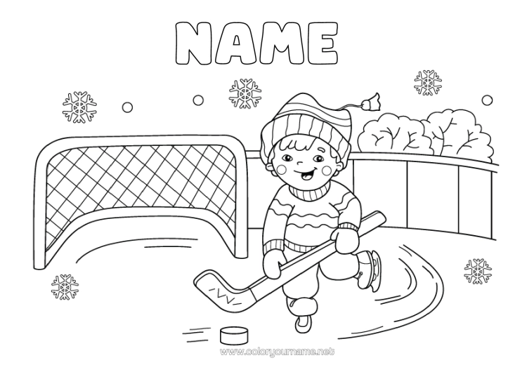 Colouring page to print Sport Team Sports Hockey Winter Sports