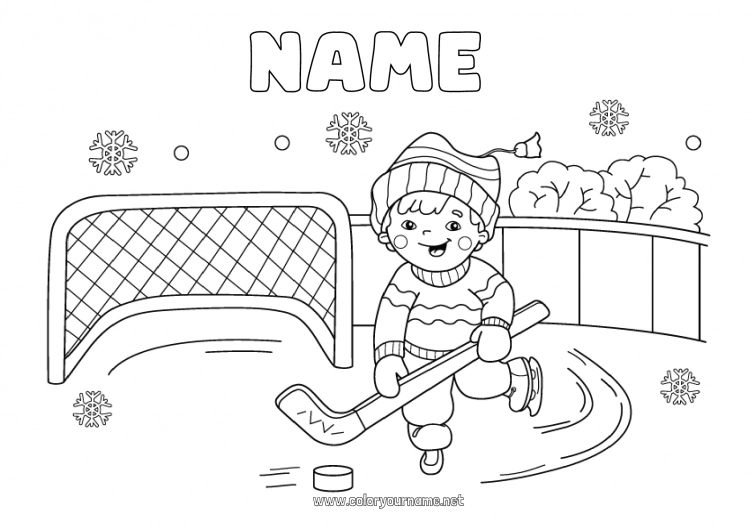 Coloring page to print Sport Team sports Hockey Winter Sports