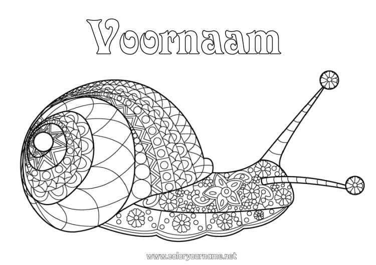 Kleurplaat om af te drukken Slak Complex Kleurplaten Zentangle