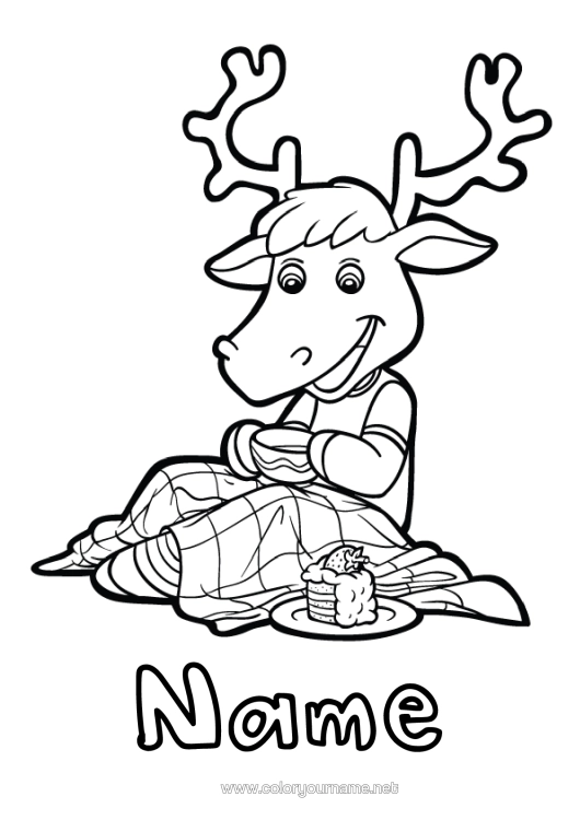 Colouring page to print Mug Animal Drink Forest Animals Deer