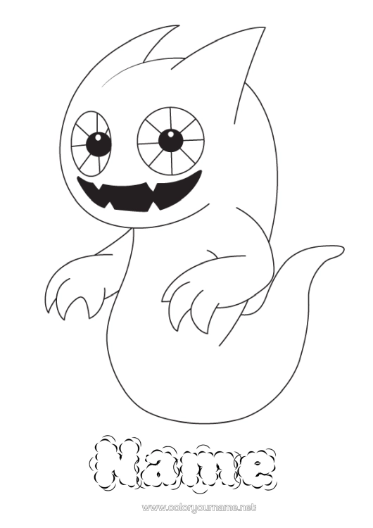 Colouring page to print Ghost Easy Colouring Pages
