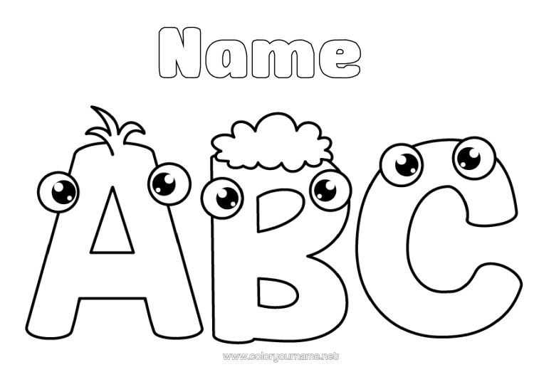 Colouring page to print Alphabet Letter Of The Alphabet