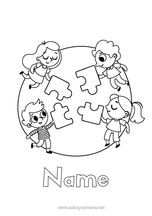 Colouring page to print Child Geography Earth Earth Day Games And Toys Puzzles