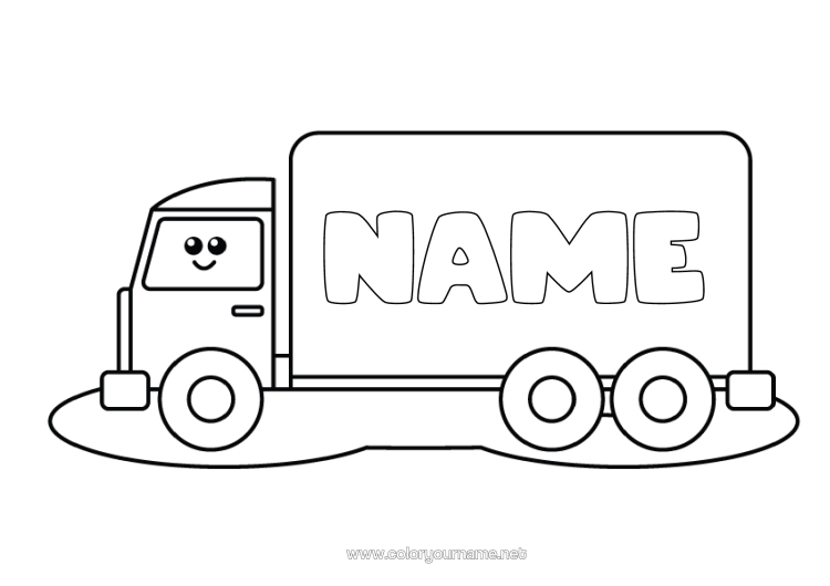 Colouring page to print Lorry Vehicles Easy Colouring Pages Trucks And Commercial Vehicles