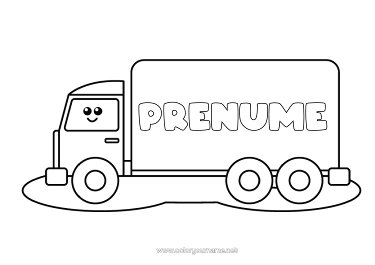 Pagină de colorat de imprimat Camion Vehicule Desene de colorat ușoare Camioane și vehicule utilitare