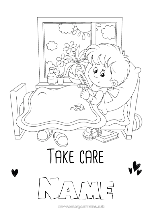 Colouring page to print Ill Boy