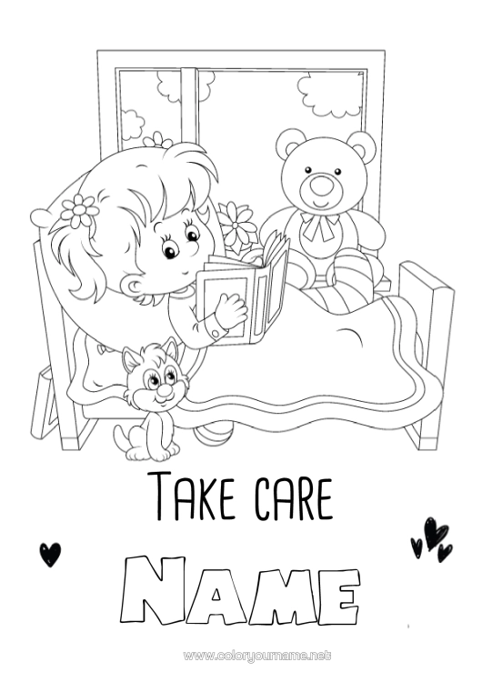 Colouring page to print Ill Girl