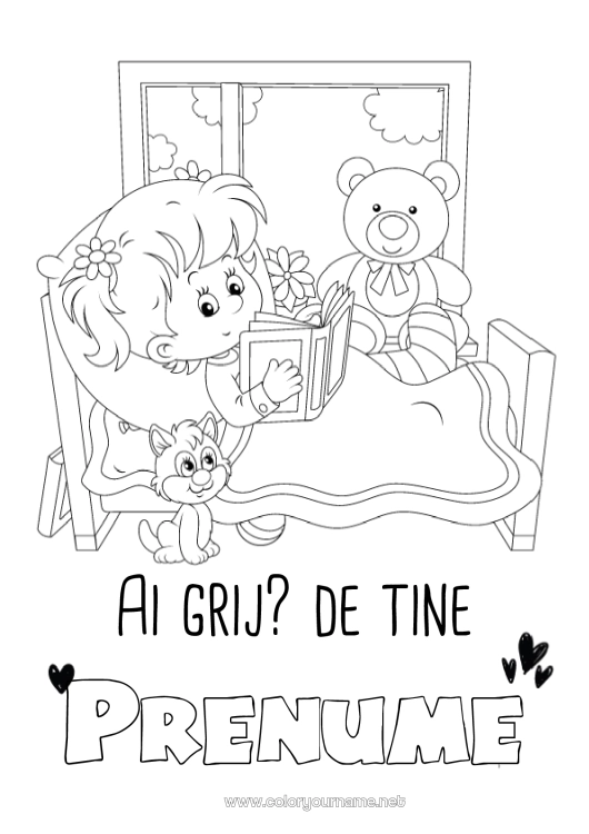 Pagină de colorat de imprimat Bolnav Fată