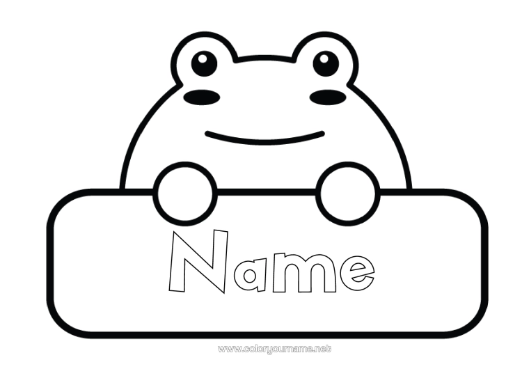 Colouring page to print Frog Animal Marine Or Aquatic Animals Label