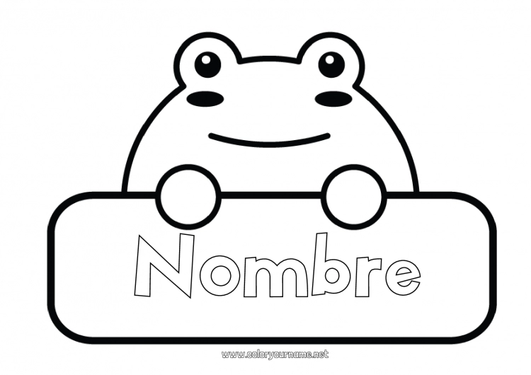 Dibujo para colorear para imprimir Rana Animales Animales marinos o acuáticos Etiquetas