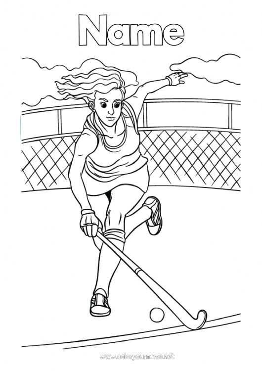 Coloring page to print Sport Team sports Hockey