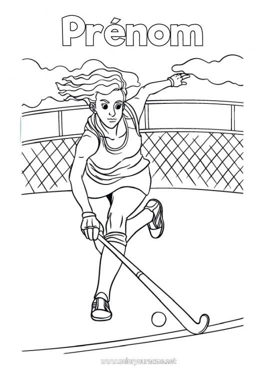 Coloriage à imprimer Sport Sports d'équipe Hockey