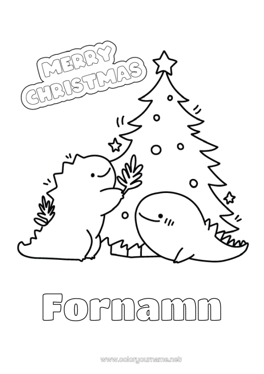 Färgläggningssida att skriva ut Monster Julgran Jul Gran God Jul!