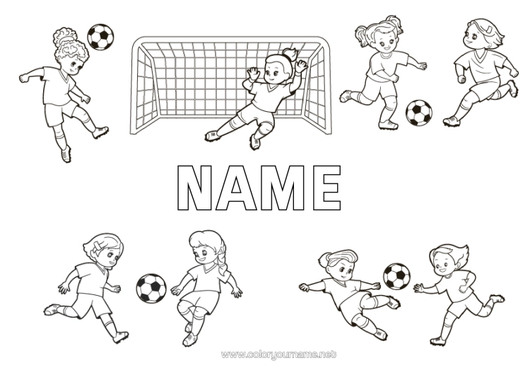 Colouring page to print Football Sport Team Sports Women's Football Footballer Goalkeeper