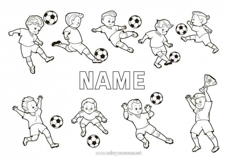 Coloring page to print Football Sport Team sports Soccer player