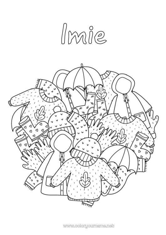 Kolorowanka do wydruku Mandala Jesień Parasol Sweter