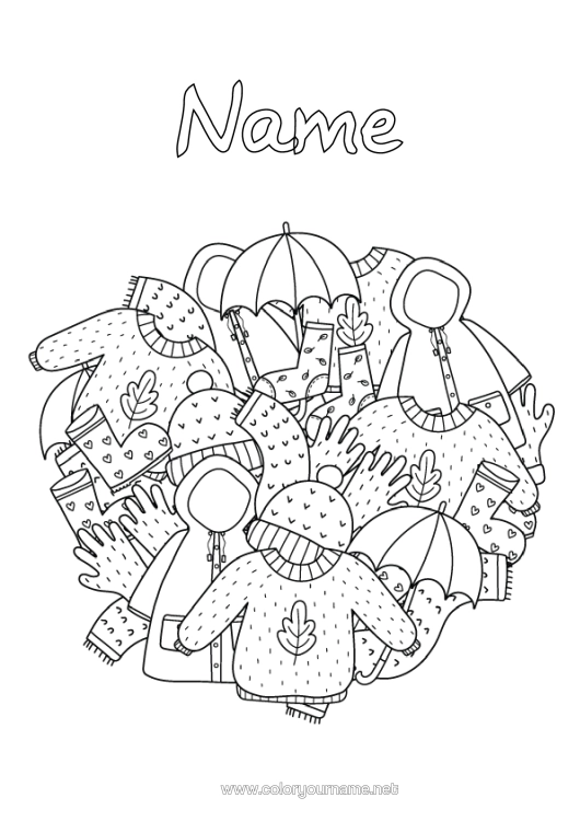 Colouring page to print Mandala Autumn Umbrella Sweater