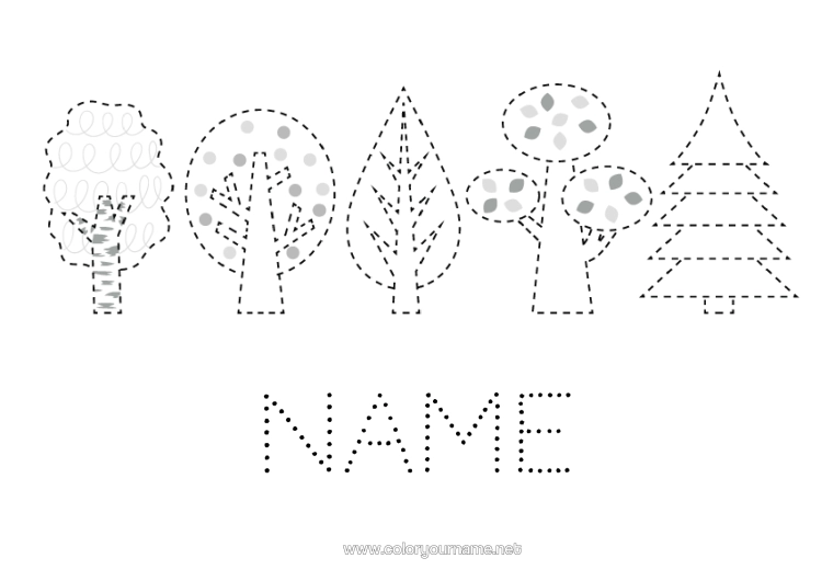 Colouring page to print Children's Activities Connecting Points Tree Easy Colouring Pages Trace And Colour.