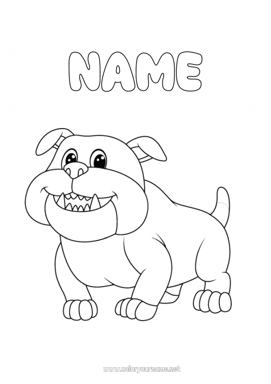 Coloring page to print Dog Animal Dog and cat