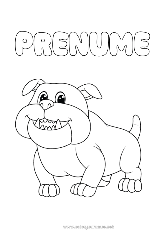 Pagină de colorat de imprimat Câine Animal Câini și pisici