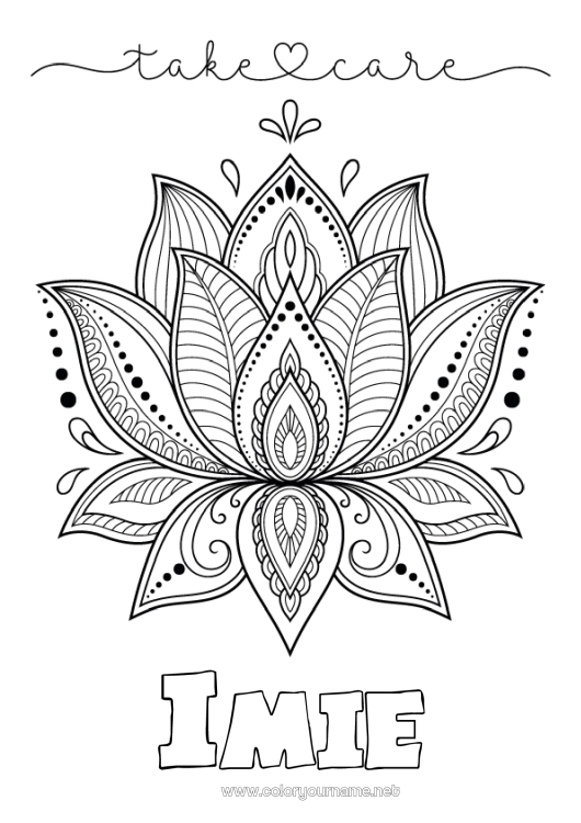 Kolorowanka do wydruku Kwiaty Spokojny i zen Chory Mandala