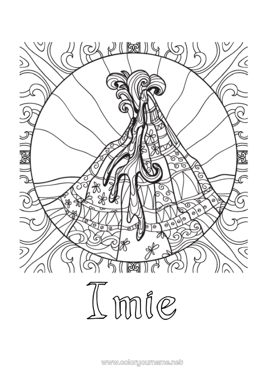Kolorowanka do wydruku Wulkan Złożone kolorowanki Zentangle