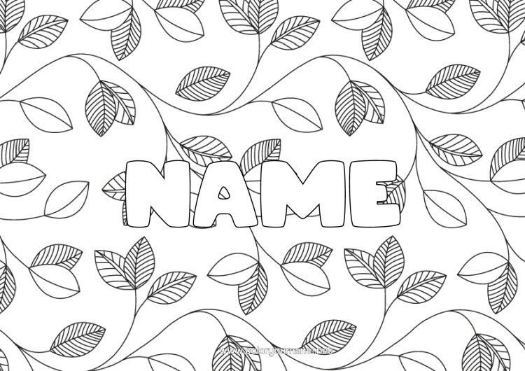 Colouring page to print Autumn Spring Leaves