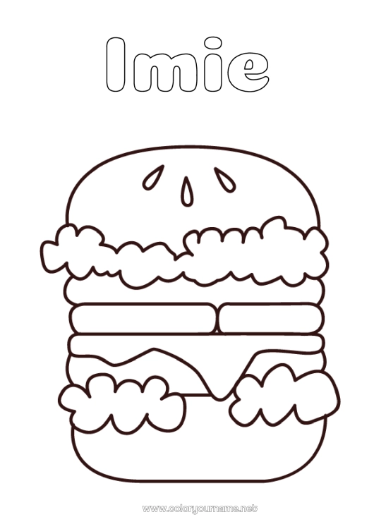 Kolorowanka do wydruku Hamburger