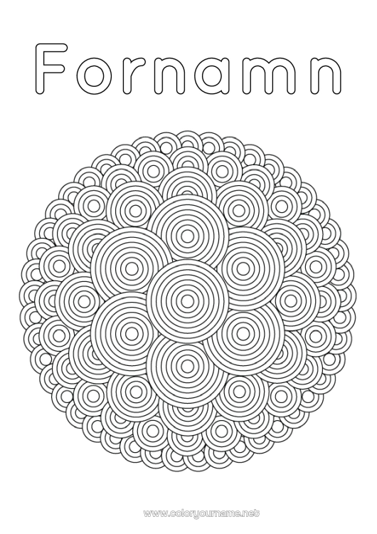 Färgläggningssida att skriva ut Mandala Geometriska former
