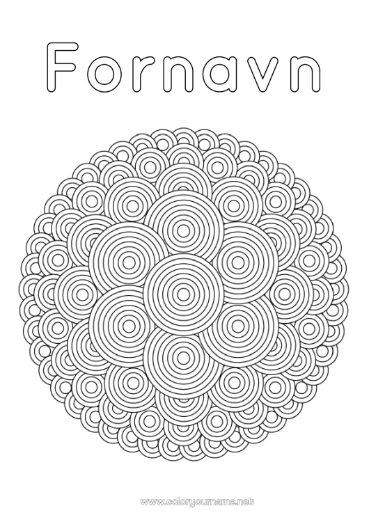 Fargeleggingssiden til utskrift Mandala Geometriske former
