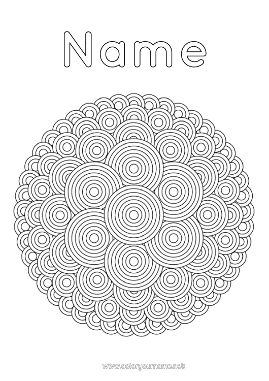 Colouring page to print Mandala Geometric Shapes