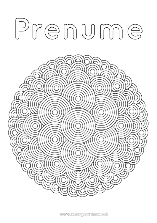 Pagină de colorat de imprimat Mandala Forme geometrice