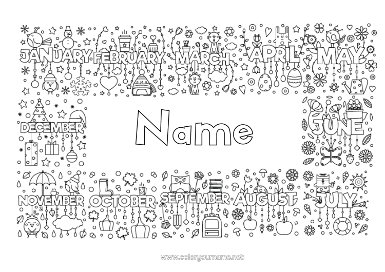 Colouring page to print Children's Activities Month Of The Year Season
