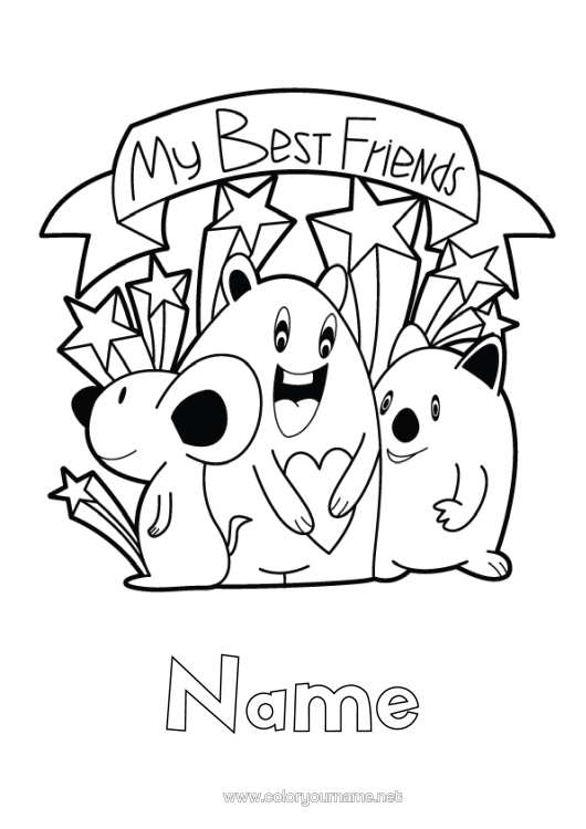 Colouring page to print Animal Friend, Friend (Female)