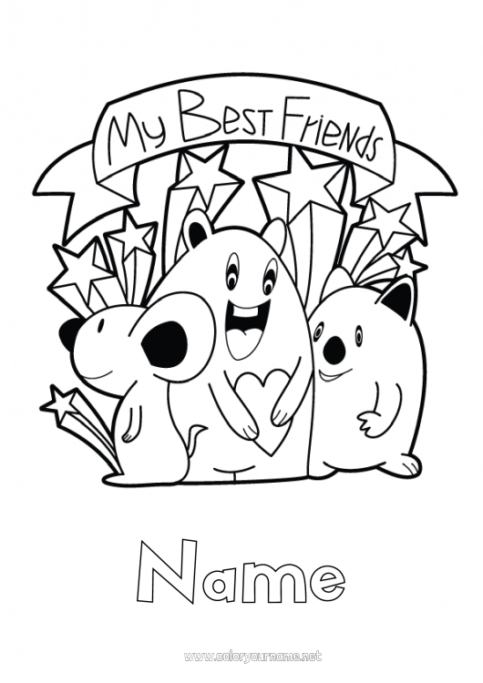 Coloring page to print Animal Friend