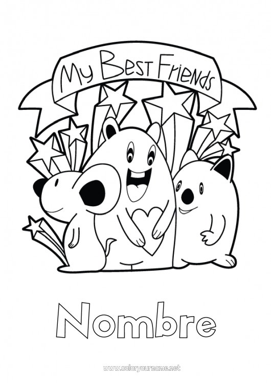 Dibujo para colorear para imprimir Animales Amigo