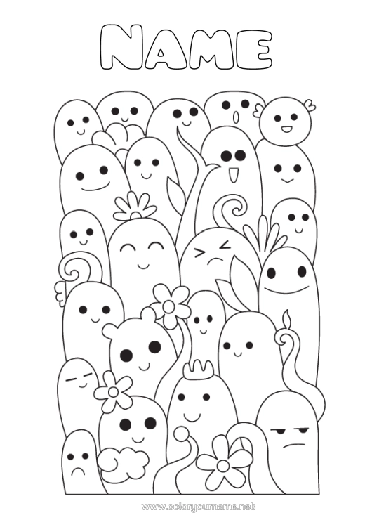 Colouring page to print Monster Cute