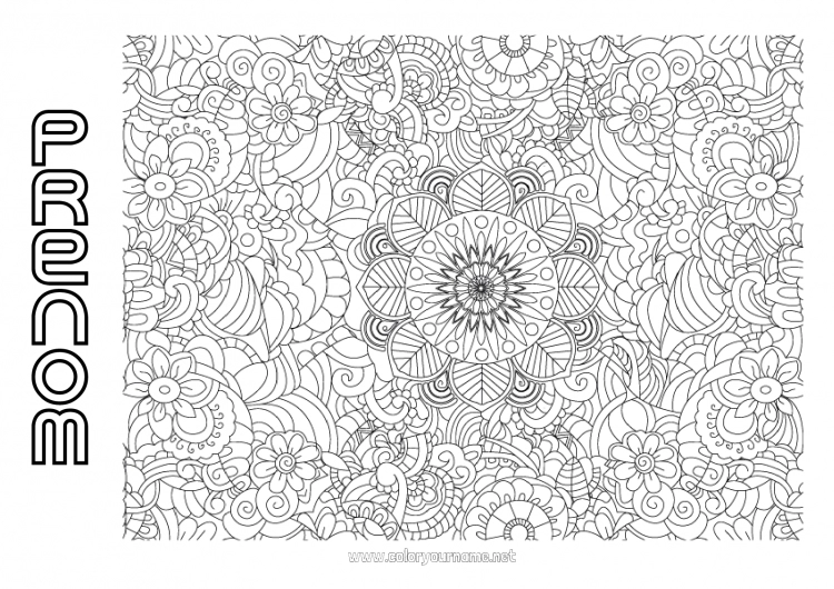 Coloriage à imprimer Fleurs Coloriages complexes Zentangle