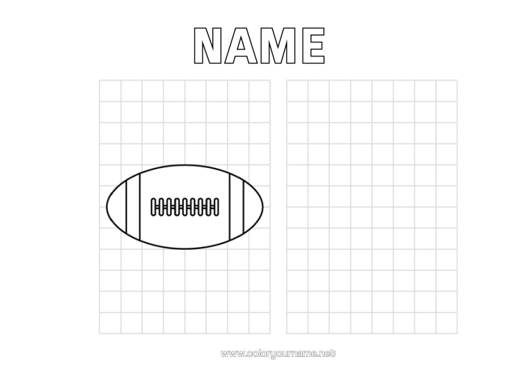 Colouring page to print Sport Children's Activities Rugby Rugby Ball Team Sports