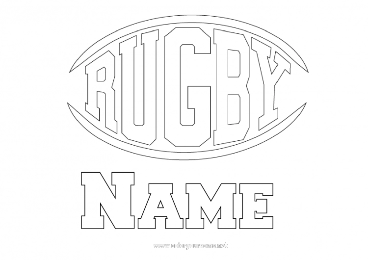 Coloring page to print Sport Rugby Team sports