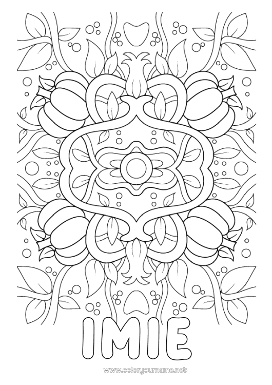 Kolorowanka do wydruku Dynia Mandala Jesień Liście