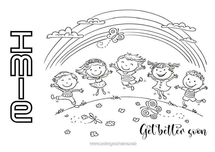 Kolorowanka do wydruku Chory Dziewczyna Chłopiec Dziecko