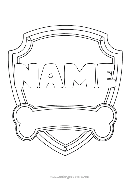 Colouring page to print Hero Super Badge Cartoon