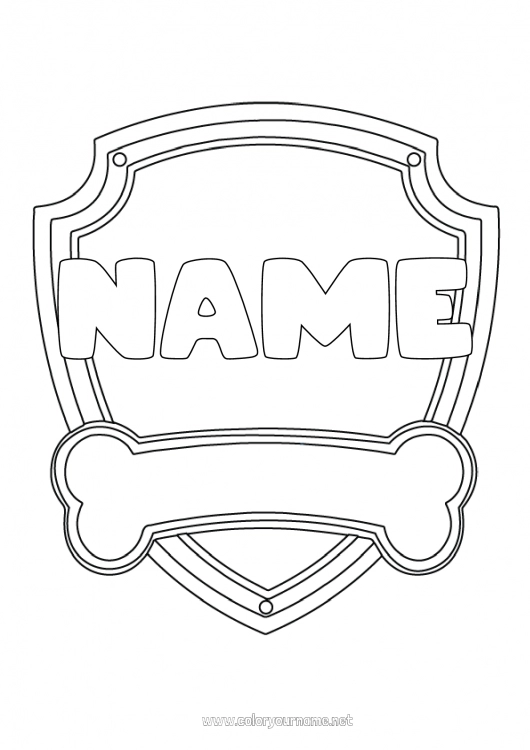 Coloring page to print Hero Super badge Animated cartoon