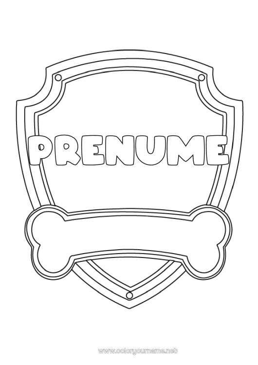 Pagină de colorat de imprimat Erou Insignă super Desen animat