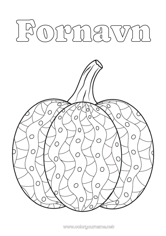 Fargeleggingssiden til utskrift Gresskar Zentangle